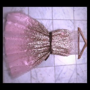 Pink and gold sequin party dress